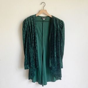 David Rose Vintage Velvet Waterfall Cardigan